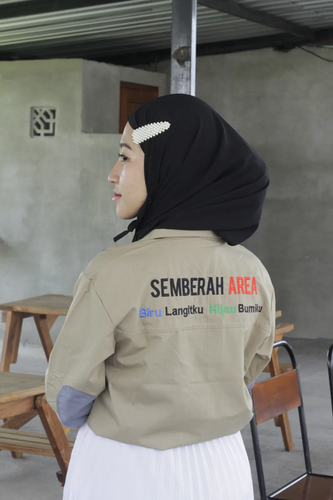 Jaket varsity custom sablon belakang